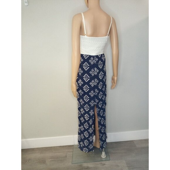 Lily Rose Blue White Junior's Maxi Dress Size Small - Picture 3 of 7